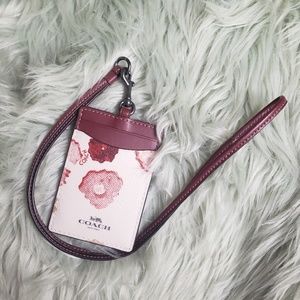 Euc coach flower white, purple, pink lanyard